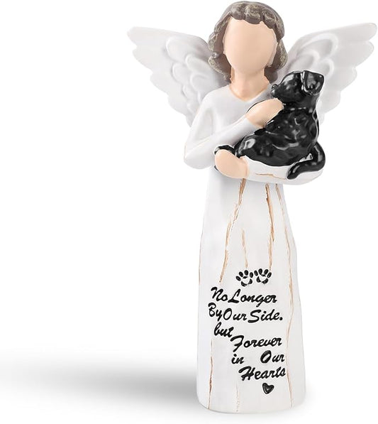 Loss of Dog Sympathy Gift, Dog Memorial Gifts, Angel Figurine, Remembrance Keepsake, Pet Sympathy Gift(Black-S Size)