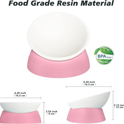 Cat Bowls Elevated Cat Food Bowl Adjustable Cat Dish Anti-Slip and Anti-Noise Raised Cat Bowl Protecting Pet’s Spine Thickened Plastic Bowl Suitable for Indoor Cats, 17 Oz