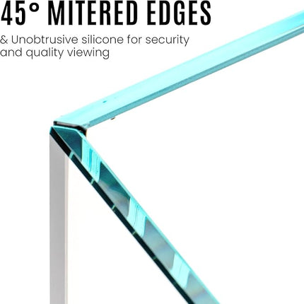 Ultum Nature Systems Ultra Clear Rimless Nano Aquarium - Low Iron Glass Fish Tank with 45° Mitered Edges, 5mm-12mm Thick, Leveling Mat Included (5N, 5 Gallon)