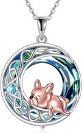VONALA French Bulldog Guinea Pig Fox Sloth Necklace 925 Sterling Silver Cute Animal Heart Pendant Jewelry Gifts for Women