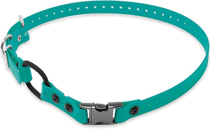 Educator Quick Snap Bungee Dog Collar, Biothane, Waterproof, Odorproof, Easy Connect and Disconnect Clasp and D Ring with Comfort Bungee Loop, Adjustable for Custom Fit, 3/4-Inch, Teal