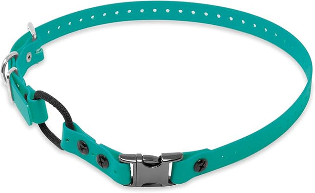Educator Quick Snap Bungee Dog Collar, Biothane, Waterproof, Odorproof, Easy Connect and Disconnect Clasp and D Ring with Comfort Bungee Loop, Adjustable for Custom Fit, 3/4-Inch, Teal