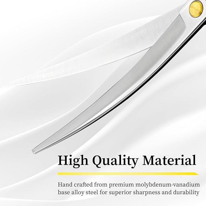 Dog Grooming Scissors, 7.5" Curved Shears, Premium Stainless Steel, Safety Rounded Tip & Ergonomic Symmetrical Handles for Dogs, Cats & Pet Trimming at Home