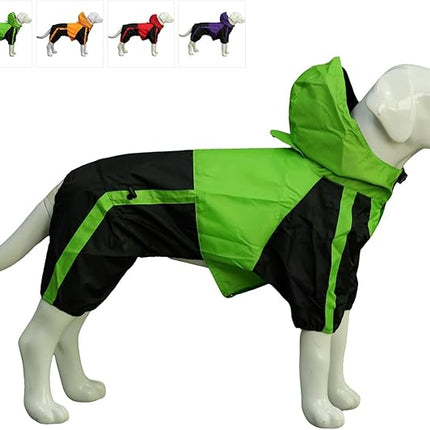 lovelonglong Pet Apparel Large Dog Clothing Raincoat Pet Clothes Rain Coat For Big Large Dogs Red Green Waterproof (L-L, Green)