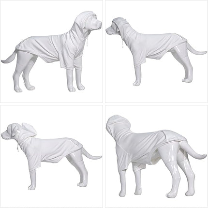 Lovelonglong Blank Basic Hoodie Sweatshirt for Dogs 100% Cotton Fits Small Medium Dachshund Large Dog Off White XL