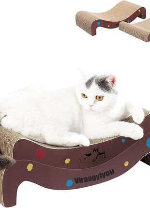 Cat Scratcher Cardboard Scratch Pad for Cats Infinity Scratchers for Indoor Cats Kitten Scratching Post as Beds Board & Furniture Reversible Couch