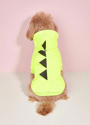 QWINEE Dinosaur Dog Hoodie Dog Warm Jacket Christmas Halloween Dog Costume Dog Clothes for Puppy Kitten Small Medium Dogs Cats Green L