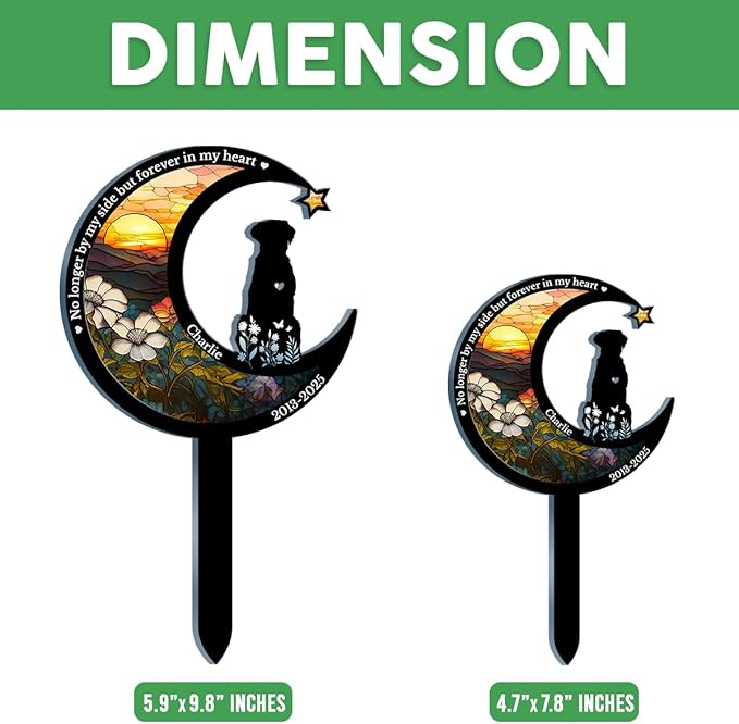 Pawfect House Custom Stain Glass Style Acrylic Garden Stake, Personalized Pet Memorial Sympathy Gifts For Dogs, My Loyal Friend, My Forever Love, Garden Stake Decor, Dog Memorial Gifts For Loss Of Dog