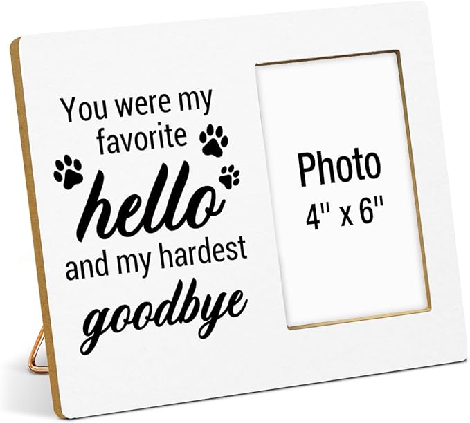 Dog Memorial Gifts for Loss of Dog, Pet Memorial Gift Picture Frame, Sympathy Gifts for Pet Lovers, Cat Passing Away Bereavement Remembrance Wood Photo Frames, 4 x 6 Inch Photo