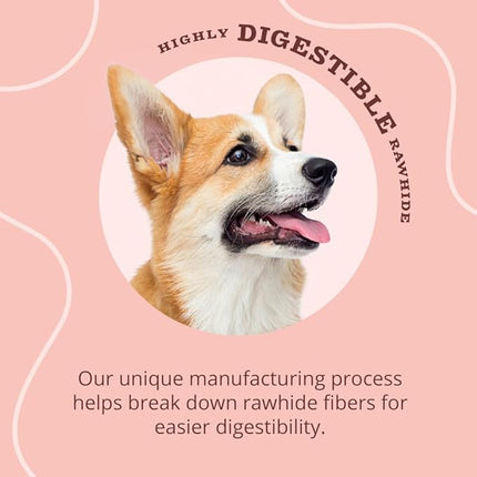 Better Belly Highly Digestible Rawhide Small Roll Chews, Treat Your Dog to a Chew with NO Artificial Colors or Flavors