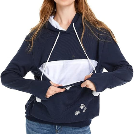 LINYUCHEN Cat Dog Pouch Hoodie Large Pet Pouch Sweatshirt Puppy Kitten Holder Carrier Pullover Shirt Unisex Hoodies
