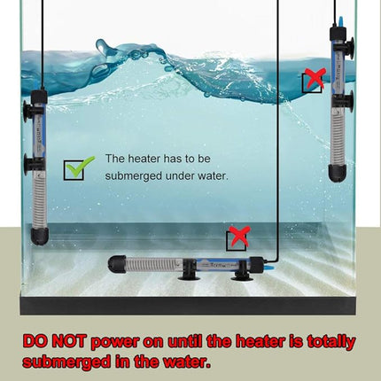 Mylivell Aquarium Heater Adjustable Submersible Fish Tank Heater Small Aquarium Heater Mini Fish Betta Turtle Tank Heater Thermostat 200W for 40-65 Gallon Suitable for Saltwater and Freshwater