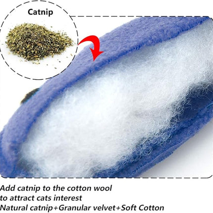 AWOOF Catnip Toys for Indoor Cats, 6 Pack Cat Chew Toys Plush Interactive Cat Kicker Toy for Indoor Kitten Exercise for All Breeds