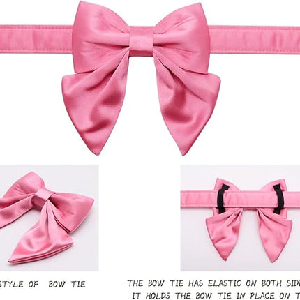 Lionet Paws Bowtie Dog Collar - Comfortable Silk Dog Collar with Detachable Bow Tie for XLarge Dogs, Neck 16-26 Inches