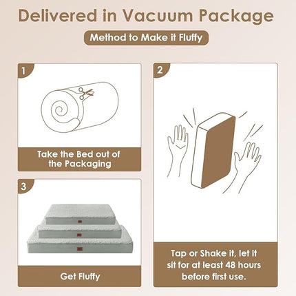 EHEYCIGA Orthopedic XXL Dog Beds for Jumbo Dogs with Removable Washable Cover,Greyish Green, 50x36