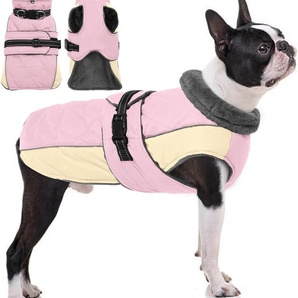 QBLEEV Warm Dog Jacket - Reflective, Adjustable Winter Coat with Turtleneck for Cold Weather, Waterproof Fleece Snowsuit for Small, Medium, Large Dogs