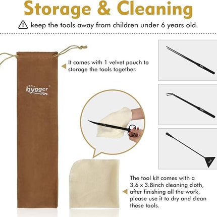 hygger Long Stainless Steel Premium Aquarium Tools, 4 PCS Aquatic Plant Tweezers Scissors Spatula Kits Comes with 1 Cleaning Cloth, for Fish Tank Starters