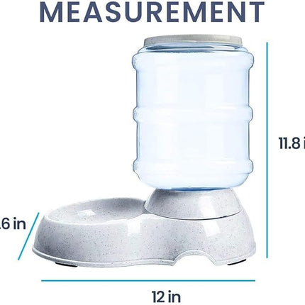 Zento Deals Automatic Self-Dispensing Pet Feeder Premium Quality Replenish Eating Bowl Storage Container Self Feeding Gravity 3.5 liters (Feeder)