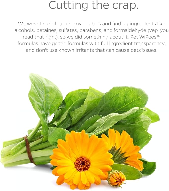 Dog All Purpose + Skin & Coat Pet WiPees™ – 100 All Natural Cleaning & Moisturizing Dog Wipes for Paws, Folds & Fur, Dog Lotion Alternative, Daily Pet Wipes for Skin & Coat Health (Calming, 100ct)