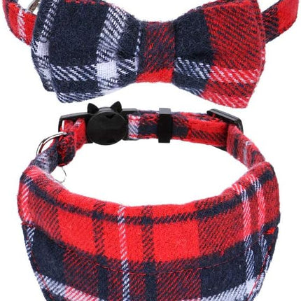 Faleela Breakaway Cat Collar with Bells - 2 Pack Cat Collar with Bells, Cat Collars with Bandana, Accessories for Pet Collars, Adjustable for Cats and Small Dogs