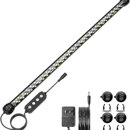 SEAOURA Led Aquarium Light with Timer, Submersible Aquarium Plant Light, Fish Tank Light with Auto On/Off, 3 Lighting Modes, Adjustable Brightness (18.9 in for 20-35inch Planted Tank), 10W