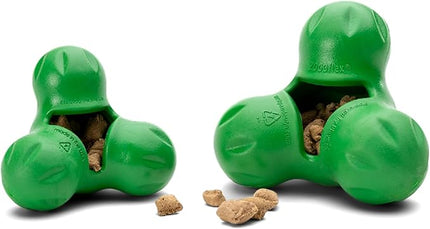 WEST PAW Tux Durable Dog Chew Toy and Treat Dispenser for Strong Chewers and Short Snouted Dog- Tough Interactive Design for Enrichment Training and Play - Made in USA Dishwasher Safe - Clover Green