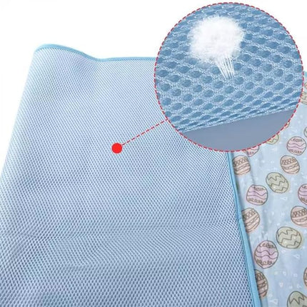 NACOCO Pet Cooling Mat Cat Dog Cushion Pad Summer Cool Down Comfortable Soft for Pets and Adults (L, Blue)