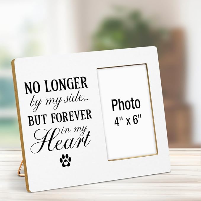 Dog Memorial Gifts for Loss of Dog Picture Frame, Pet Memorial Gifts for Dogs, Loss of Cat Sympathy Gift, Pet Bereavement Remembrance Wood Photo Frames, 4 x 6 Inch Photo