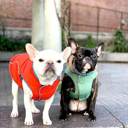 Gooby Sports Vest Dog Jacket - Red, Small - Reflective Dog Vest with D Ring Leash Warm Fleece Lined Hook and Loop Closure for Small to Medium Dogs