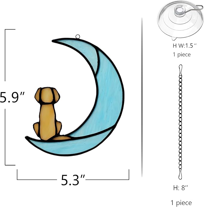 BOXCASA Dog Memorial Gifts for Stained Glass Window Hanging,Suncatcher for Window,Sympathy Gifts for Dog Lovers,Loss of Pet Sympathy Gift,Pet Memorial Gift