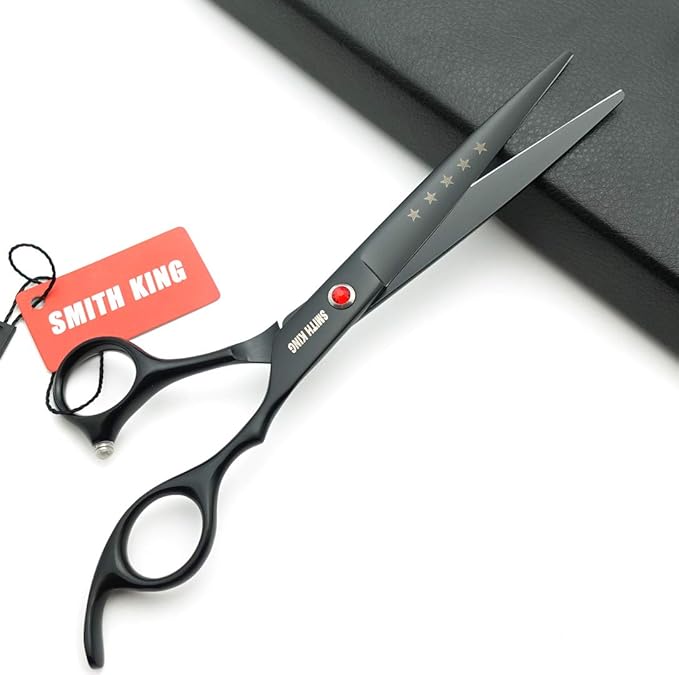 7.0in Professional Pet Grooming Scissors set,Straight & Thinning & Curved scissors 4pcs set for Dog grooming (Matt Black)