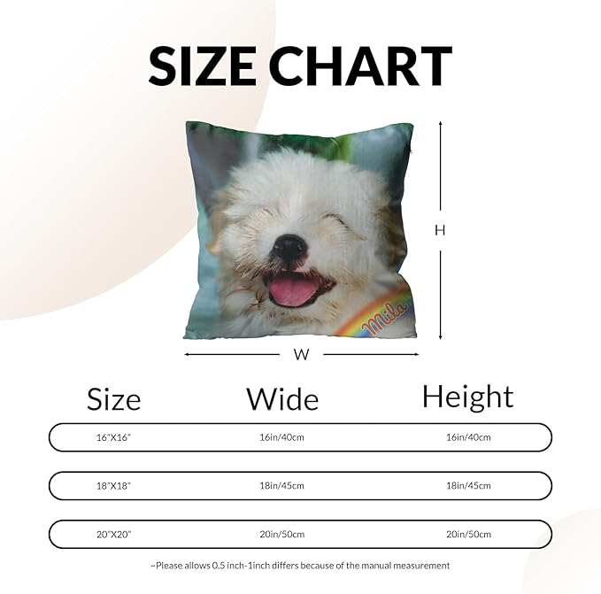 Custom Pet Memorial Throw Pillow with Photo, Personalized Sympathy Gifts for Dog Cat Loss, Pet Memorial Gifts for Pet Loss, Birthday, Christmas, (16x16 Inch)