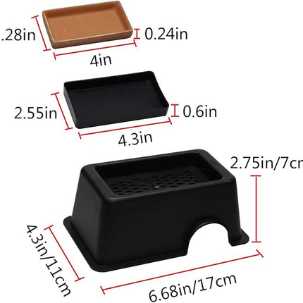 Hypeety Reptile Hide Box Humidifier Caves Water Supply Hideout with Sink Basin for Lizards Turtles Amphibians Small Snake