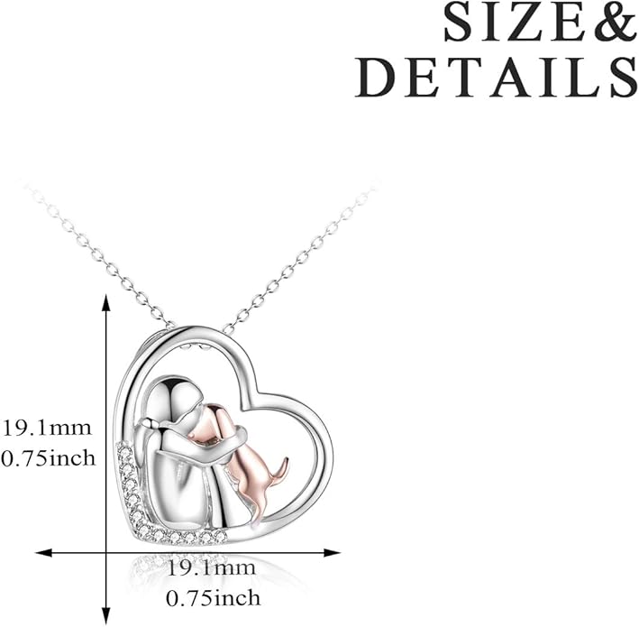YFN Sterling Silver Keepsake Dog Pendant Necklace Dog Lover Memorial Gifts for Women
