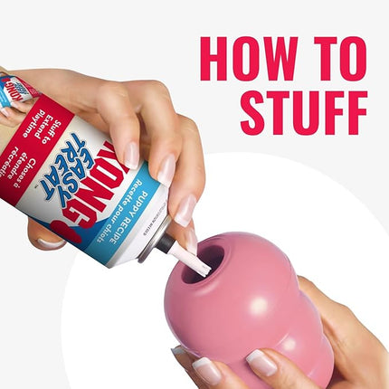 KONG Puppy Binkie - Pacifier Dog Toy for Puppies - Stuffable Treat Chew Toy for Treats - Durable Natural Rubber for Teething Puppy - for Medium Puppies - Pink