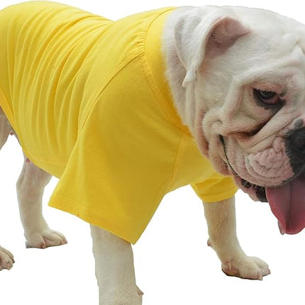 Lovelonglong Bulldog Clothes Dog Clothing Blank T-Shirt Tee Shirts for French Bulldog English Bulldog American Pit Bull Pugs 100% Cotton Skin Care Yellow B-S