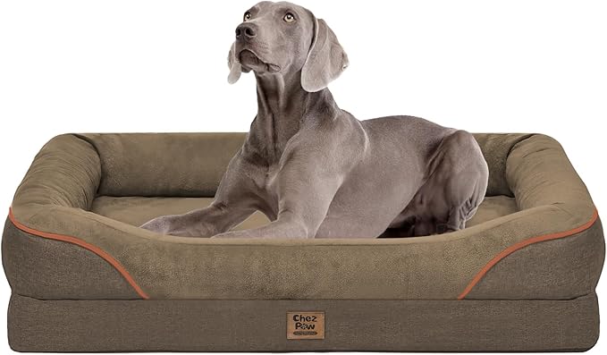 Washable Orthopedic Large Dog Bed - XL Large Dog Bed with Removable Bolsters Cover Foam Support Big Dogs Beds Non-Slip Bottom & Waterproof