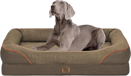 Washable Orthopedic Large Dog Bed - XL Large Dog Bed with Removable Bolsters Cover Foam Support Big Dogs Beds Non-Slip Bottom & Waterproof