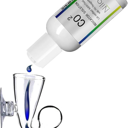 Glass CO2 Drop Checker – CO2 Monitor Kit for Aquarium Tank – Functional and Reliable – Transparent Drop Checker, 4dkh/pH Reagent Solution and Suction Cup