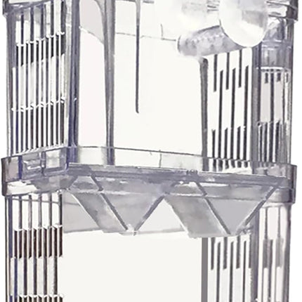 in-Tank Aquarium Breeder Box for Fish Tank, Breeding Incubator for Small Fish Hatchery, Acrylic Divider for Shrimp Clownfish Aggressive and Injured Fish, Can Connect Air Pump (Small)