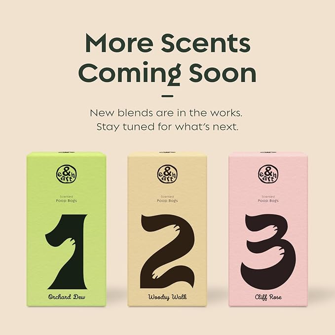 &earth Poop Bags for Dogs, Leak-Proof, Extra Thick, Fig-Scented Waste Bag Refill Rolls, 9x13 Inch, 120 Count