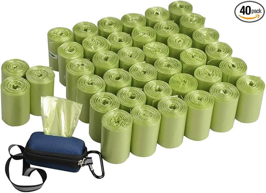 Teyyvn Dog Waste Bags with Dispenser, 1400 Counts Unscented Poop Bags (Green)