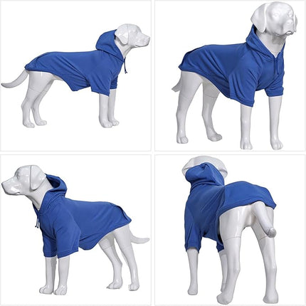 Lovelonglong Blank Basic Hoodie Sweatshirt for Dogs 100% Cotton Fits Small Medium Dachshund Large Dog Royle Blue 4XL