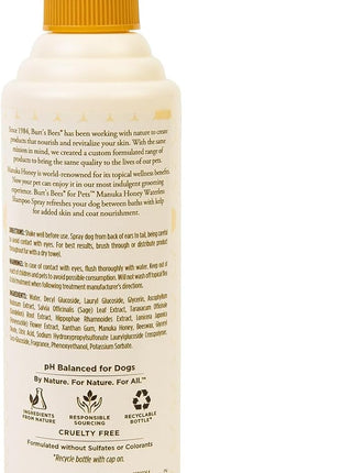 Burt’s Bees Manuka Honey Waterless Shampoo Spray for Dogs with Kelp, 10 Fl Oz