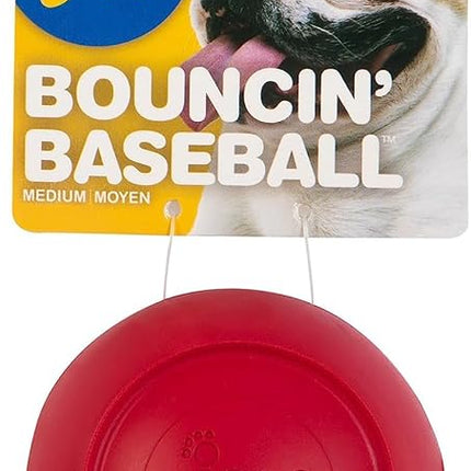 JW Pet Company iSqueak Bouncin' Baseball Dog Toy, Medium (Colors Vary)