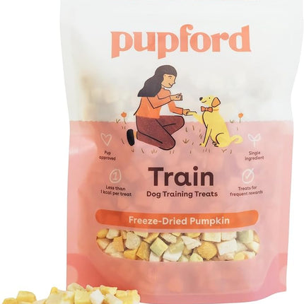 Pupford Freeze Dried Training Treats for Dogs & Puppies, One Ingredient Bites (Pumpkin, 2 oz)