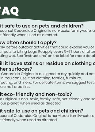Cedarcide Original & Tickshield Family Pack | Natural Cedar & Lemongrass Oil Bug Spray | Eco-Friendly, Family-Safe Flea & Tick Repellent | Pack of 4, 1oz Spritzers