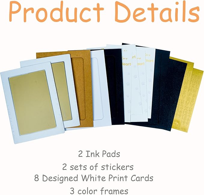 Inkless Paw Print Kit,Dog Paw Print Kit,Dog Nose Print Kit,Clean Touch Ink Pads and Imprint Cards,Pet Paw Print Impression Kit for Dogs Cats Footprint Keepsake