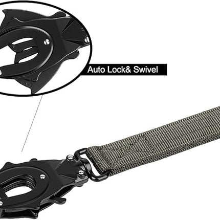 ICEFANG Tactical Dog Leash,K9 Training Walking Bungee Lead with 2 Control Handle,Heavy Duty Quick Release Metal Clasp,for Medium Large Breed (Reflective Green, 6 FT)