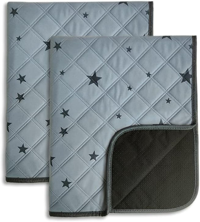 RIOUSSI Washable Pee Pads for Dogs, Reusable, Absorbent, Leakproof, Non Slip Pet Puppy Pads for Potty Training. Gray Stars, 20x28 Inch(2pack)